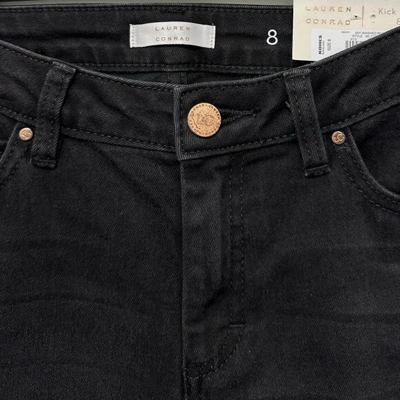 LC LAUREN CONRAD Jeans Womens Size 8 Kick Boot Mid Rise Washed Black - Picture 5 of 7